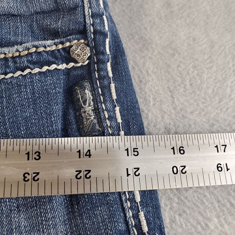 Silver Jeans Womens 25 Blue Denim Flat Front Thick Stitch Suki Capri Preppy - Picture 3 of 12